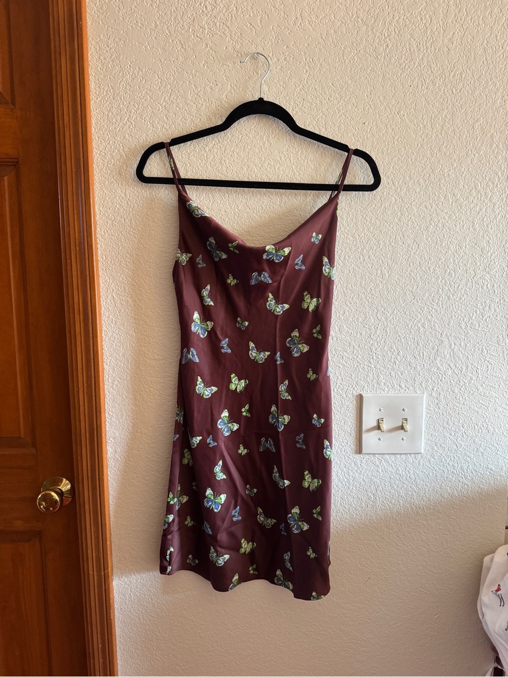Urban Outfitters Wine Butterfly Slip Dress